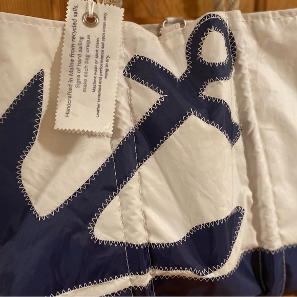 FINAL SALE.  SEA BAGS MAINE XTRA LRG Navy Anchor Ogunquit Beach Tote XlL - Picture 3 of 6